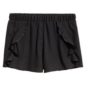 Divided Black High Waist Ruffle Shorts